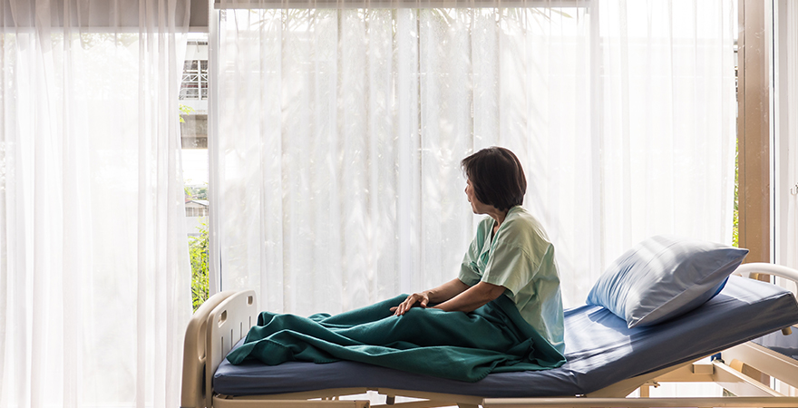 health care environment improving care woman in hospital bed