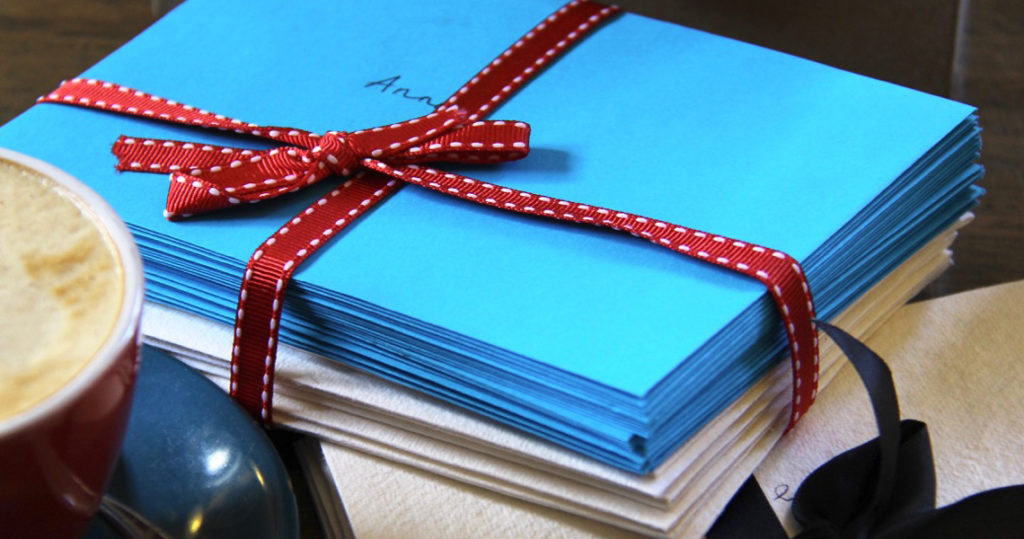 love letters wrapped in a ribbon